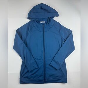 Women's Deep Blue Zip-Up Hoodie with inside pocket size large
